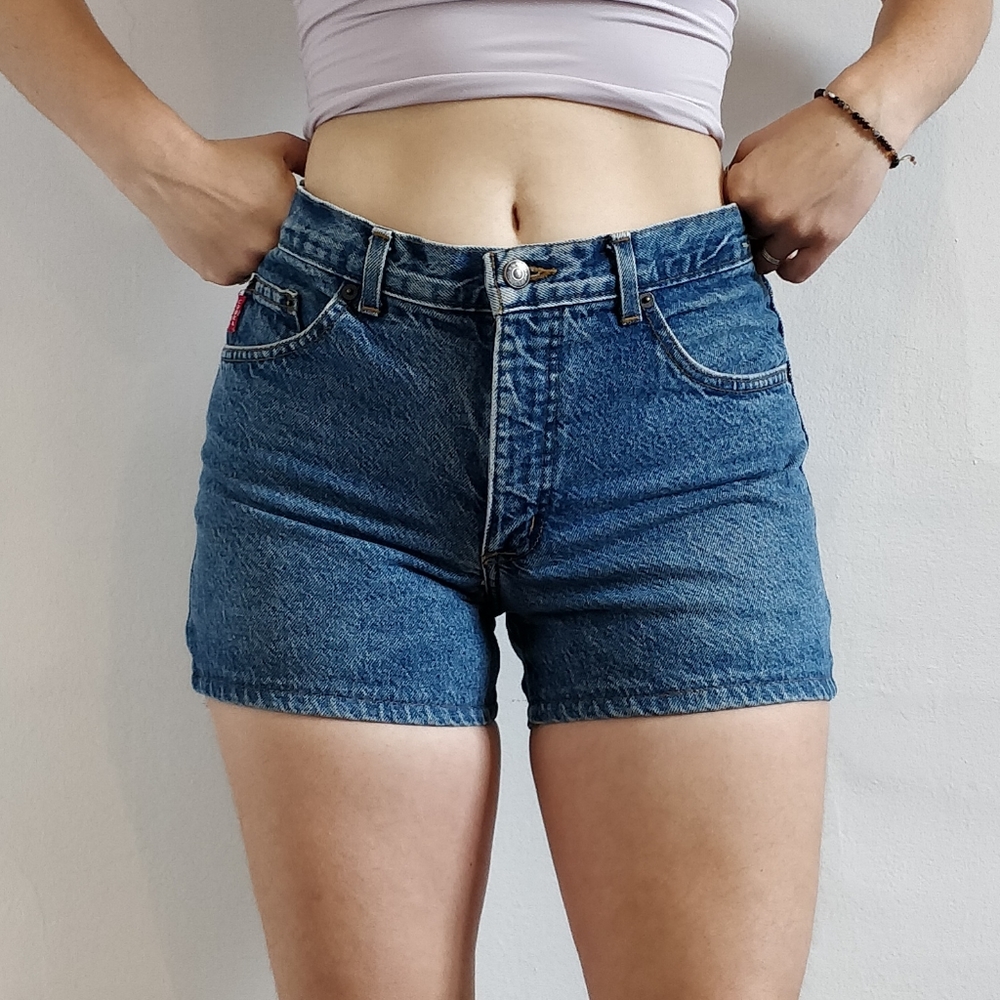 Vintage 90s High-Rise Blue Denim Women's Shorts